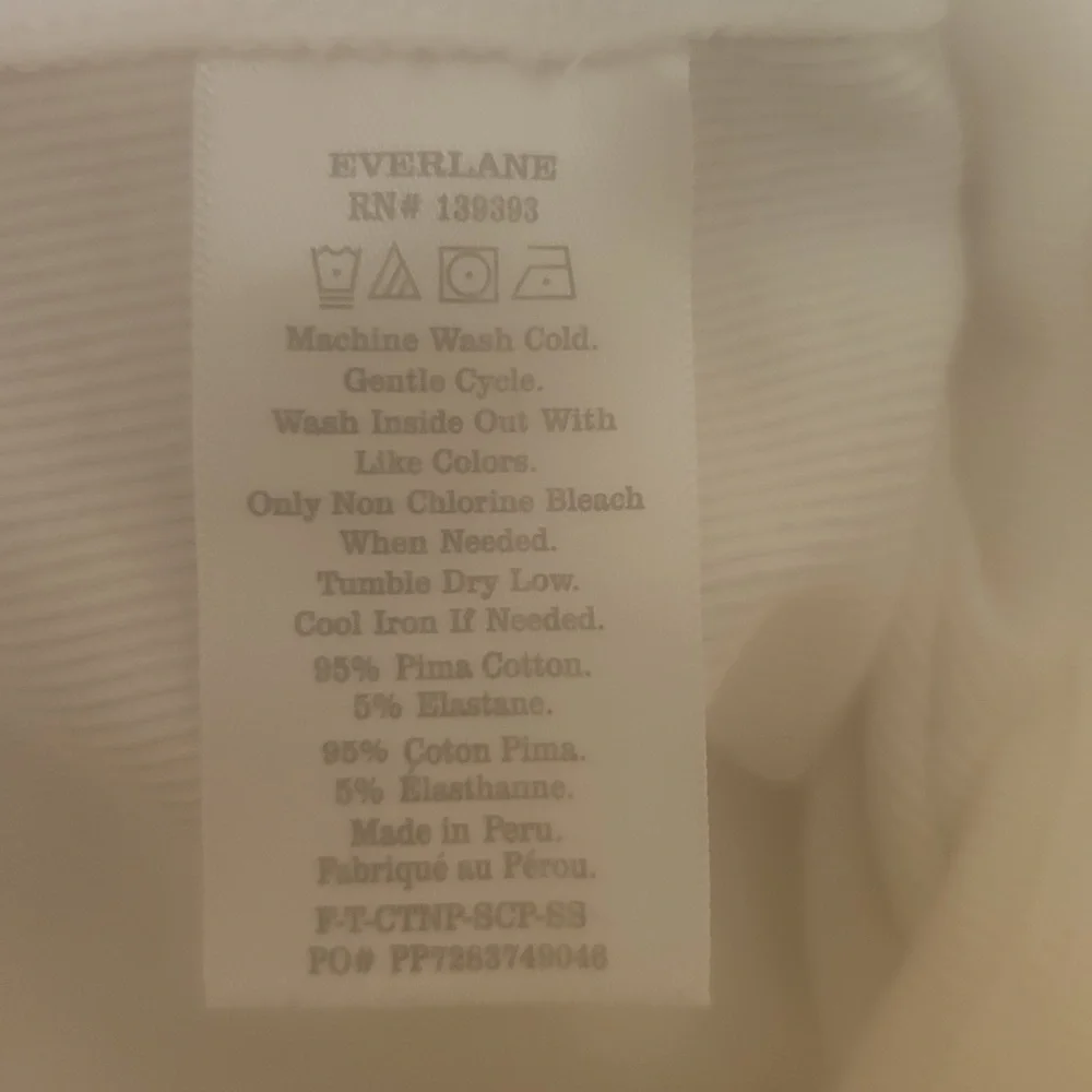 Everlane Luxe Rib Scoop-Neck Tee White Size Small - Picture 6 of 6